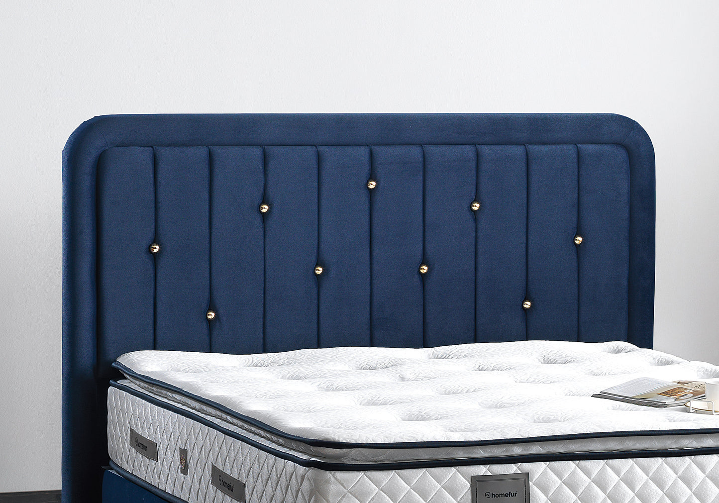 Matelas orthopédique complet avec sommier bleu foncé TETRA