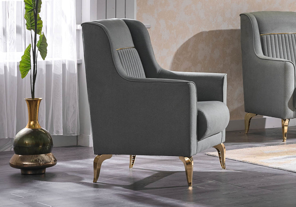 Fauteuil Moderne Gris TROY