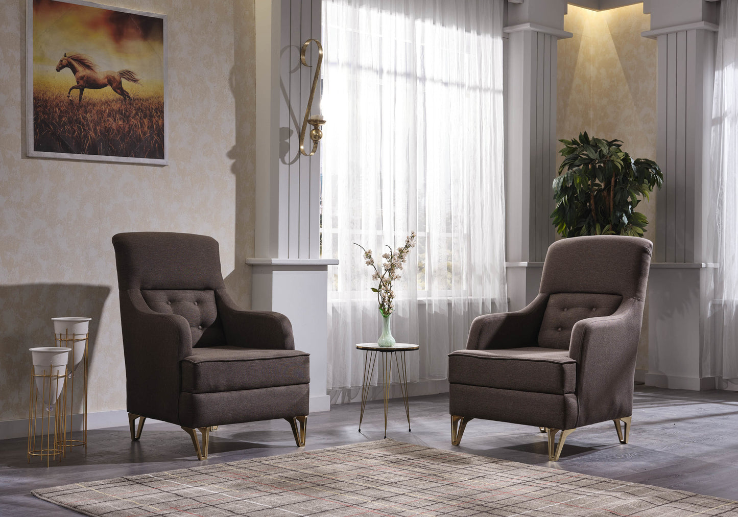 Fauteuil Moderne Marron VEGA