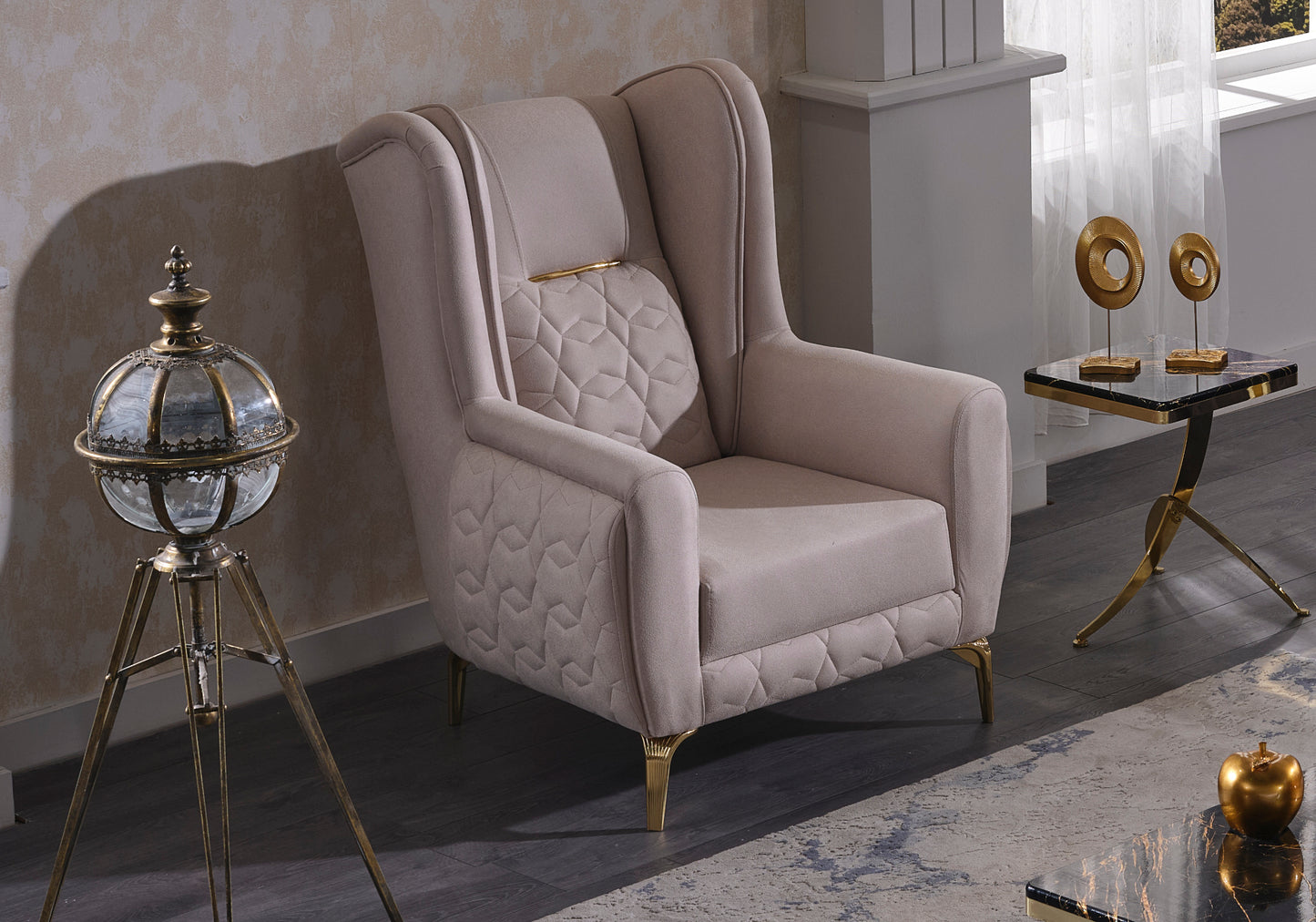 Fauteuil Moderne Crème FELIX