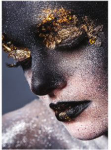 Peinture De Femme Maquillage Or Noir