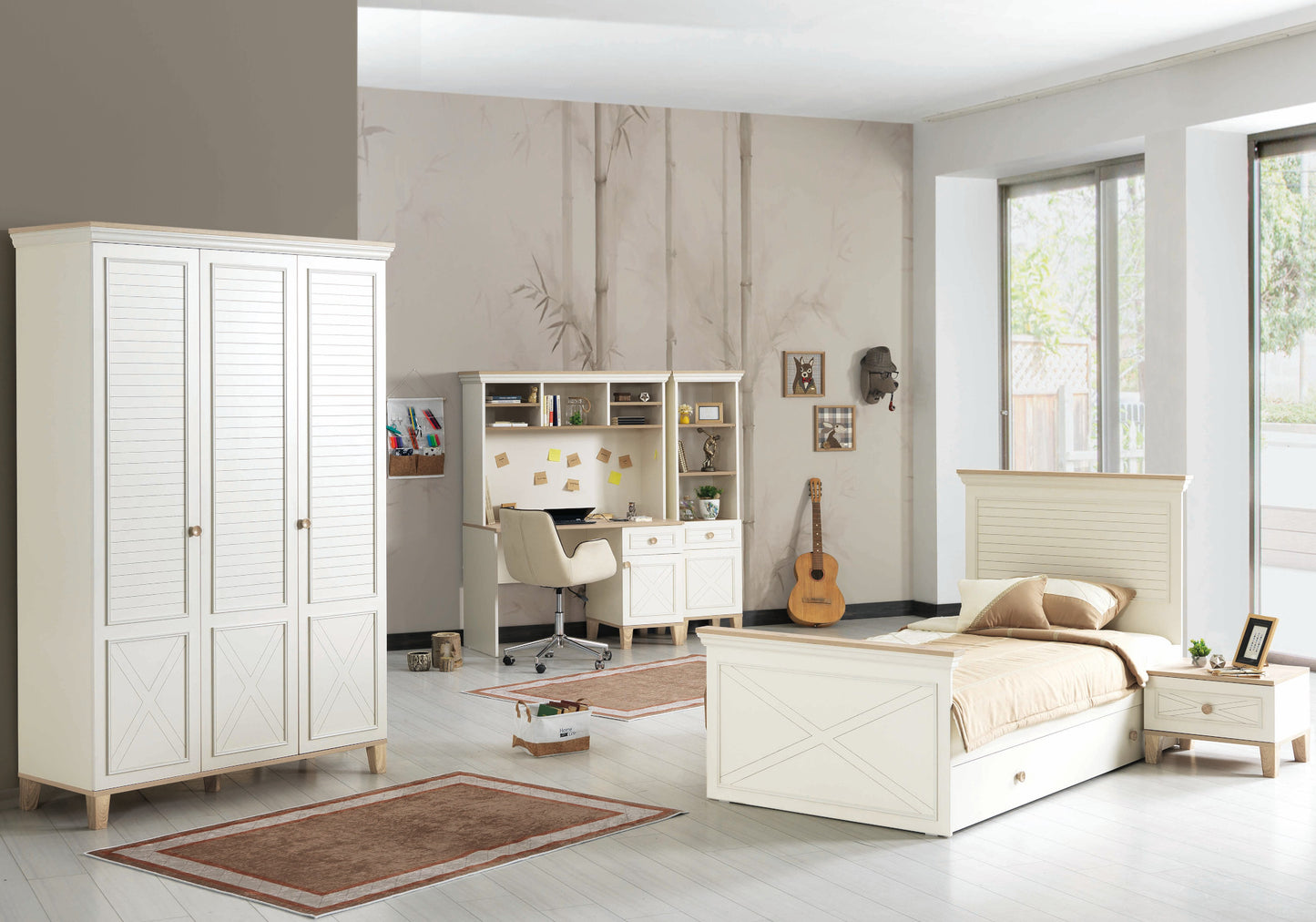 Ensemble de Chambre Jeune Moderne Beige ATLAS