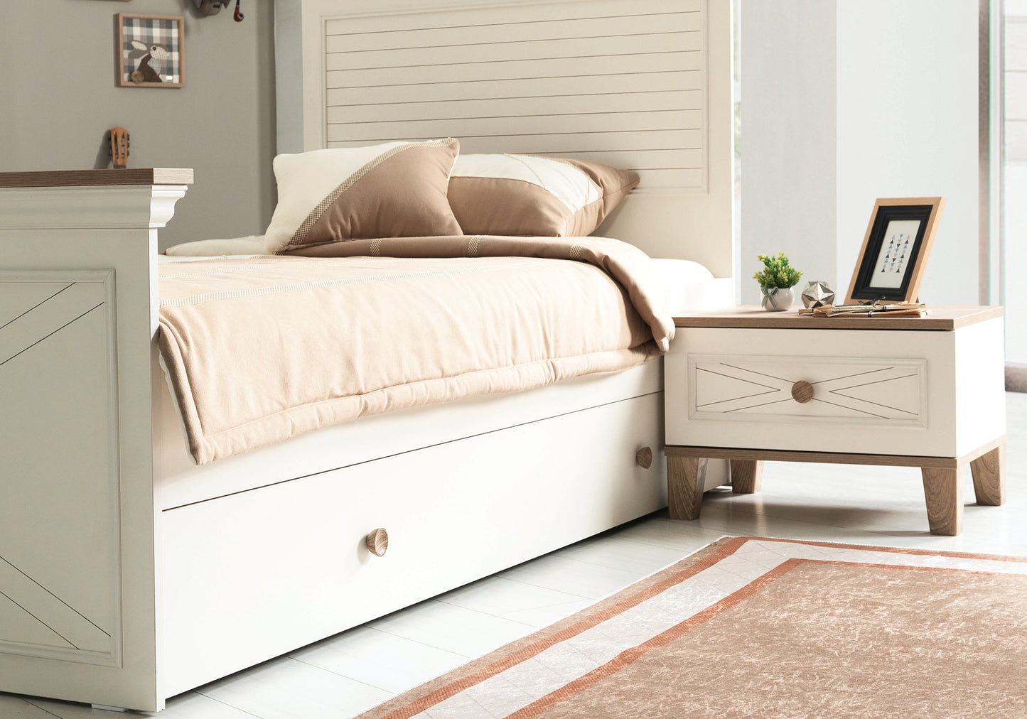 Ensemble de Chambre Jeune Moderne Beige ATLAS