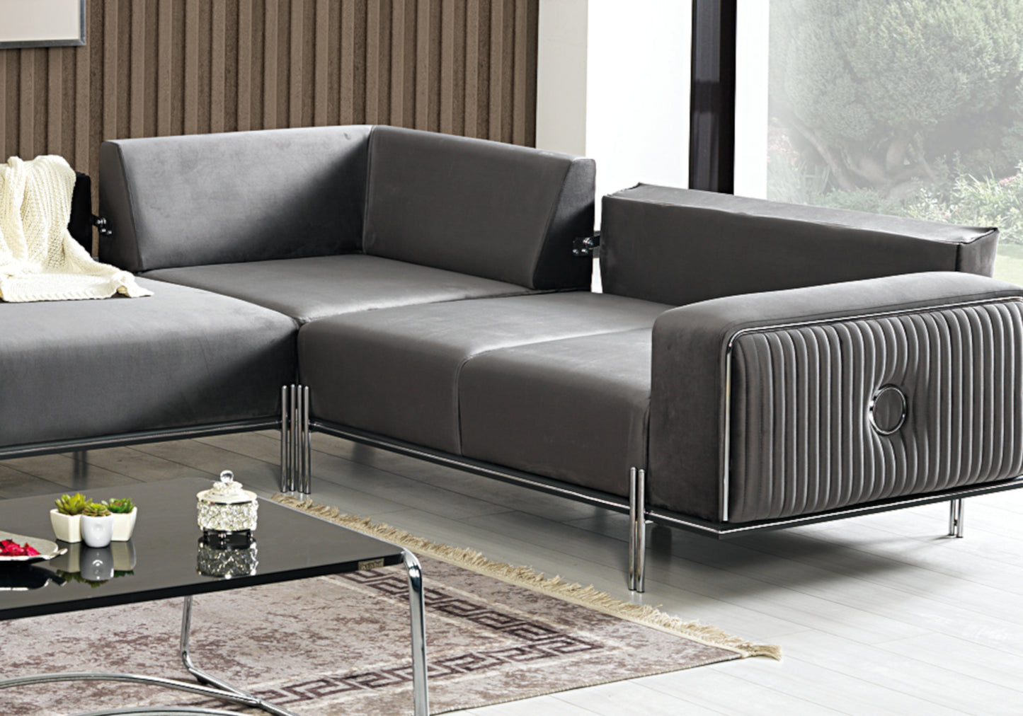 Ensemble de canapés d'angle moderne Anthracite BOMONTİ