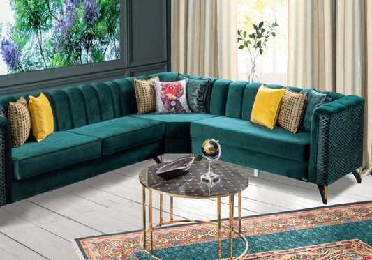 Canapé d'angle moderne vert ALANYA