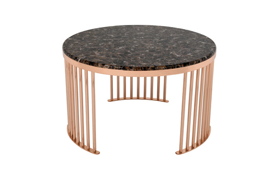 Table Basse Ronde Pierre Marron BAHAMA