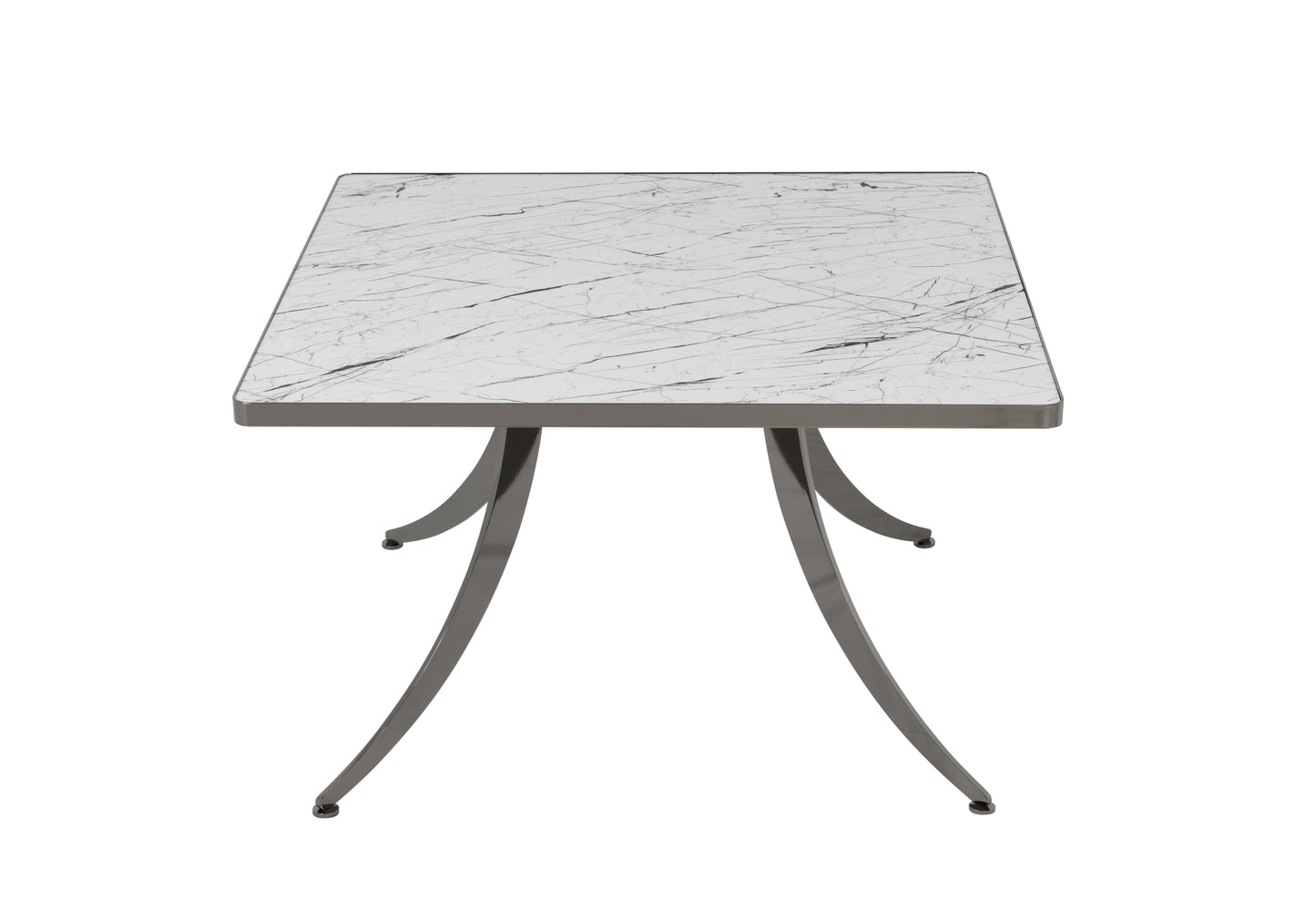 Table Basse Carrée Pion Blanc Veiné OREO