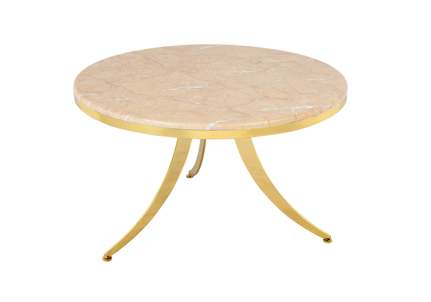 Table basse ronde Pion marbre crème OREO