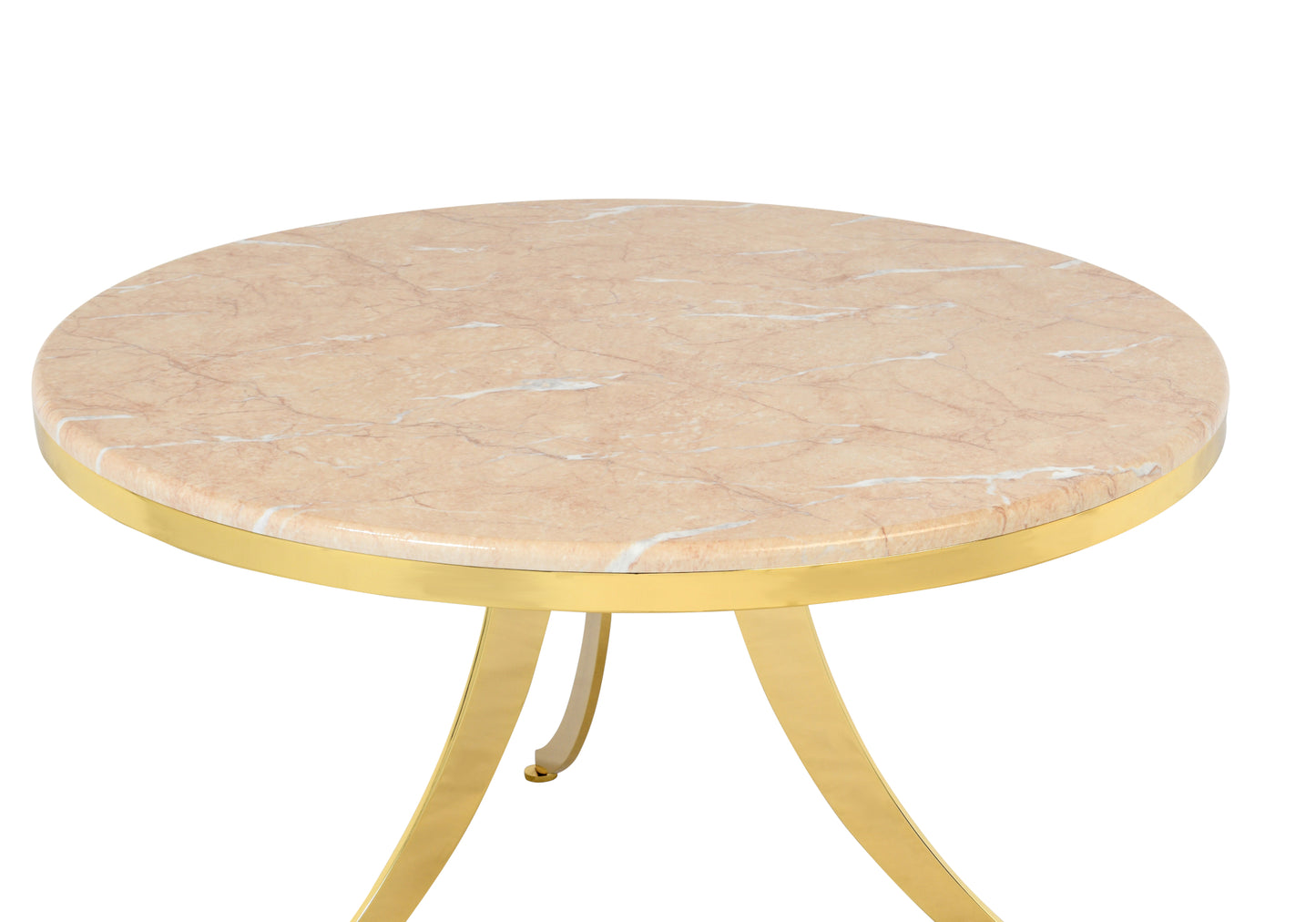 Table basse ronde Pion marbre crème OREO