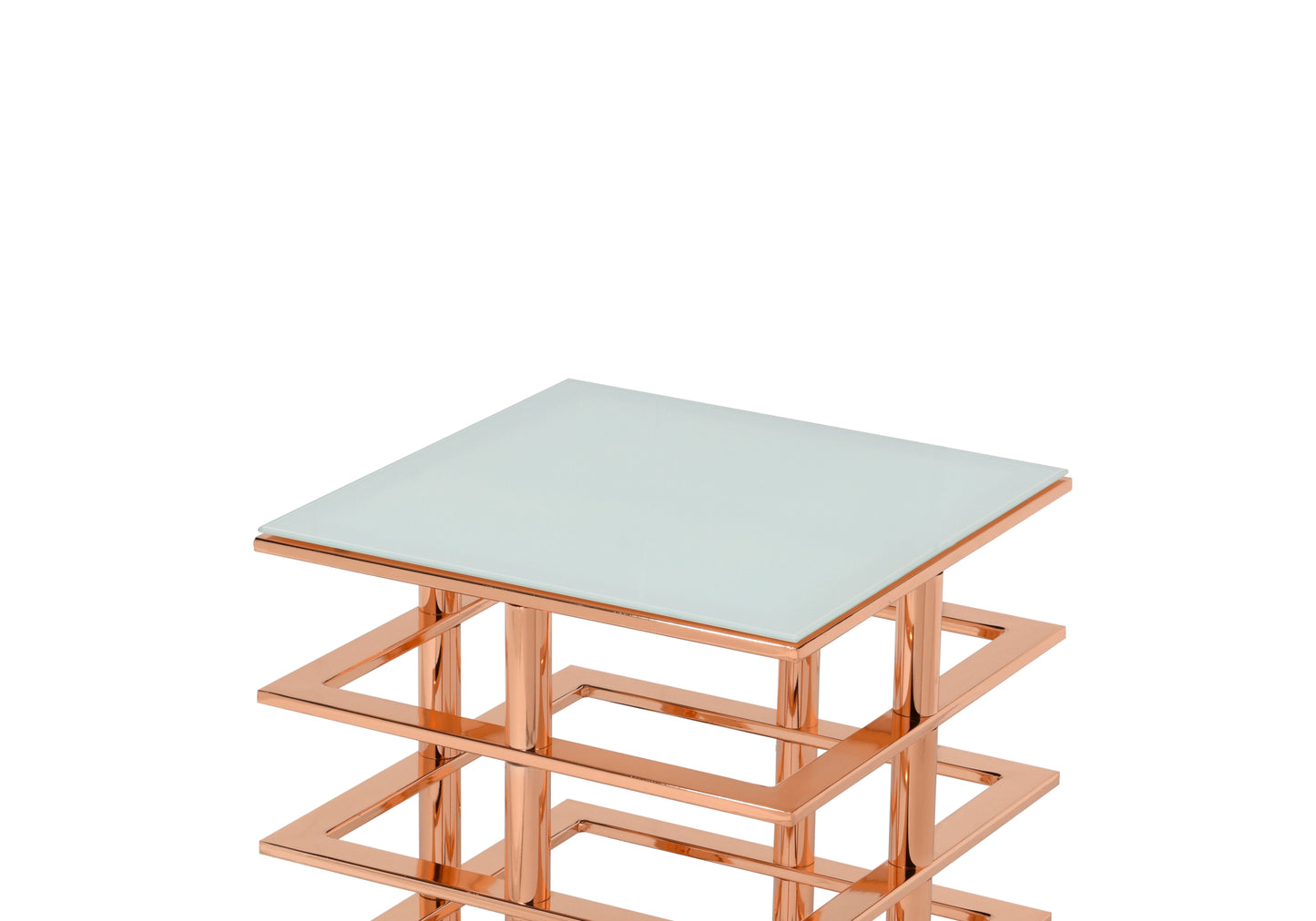 Table gigogne Infinity Blanc Perle Bronze NOVA