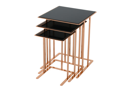 Table Gigogne Carrée Bronze Noir LEON