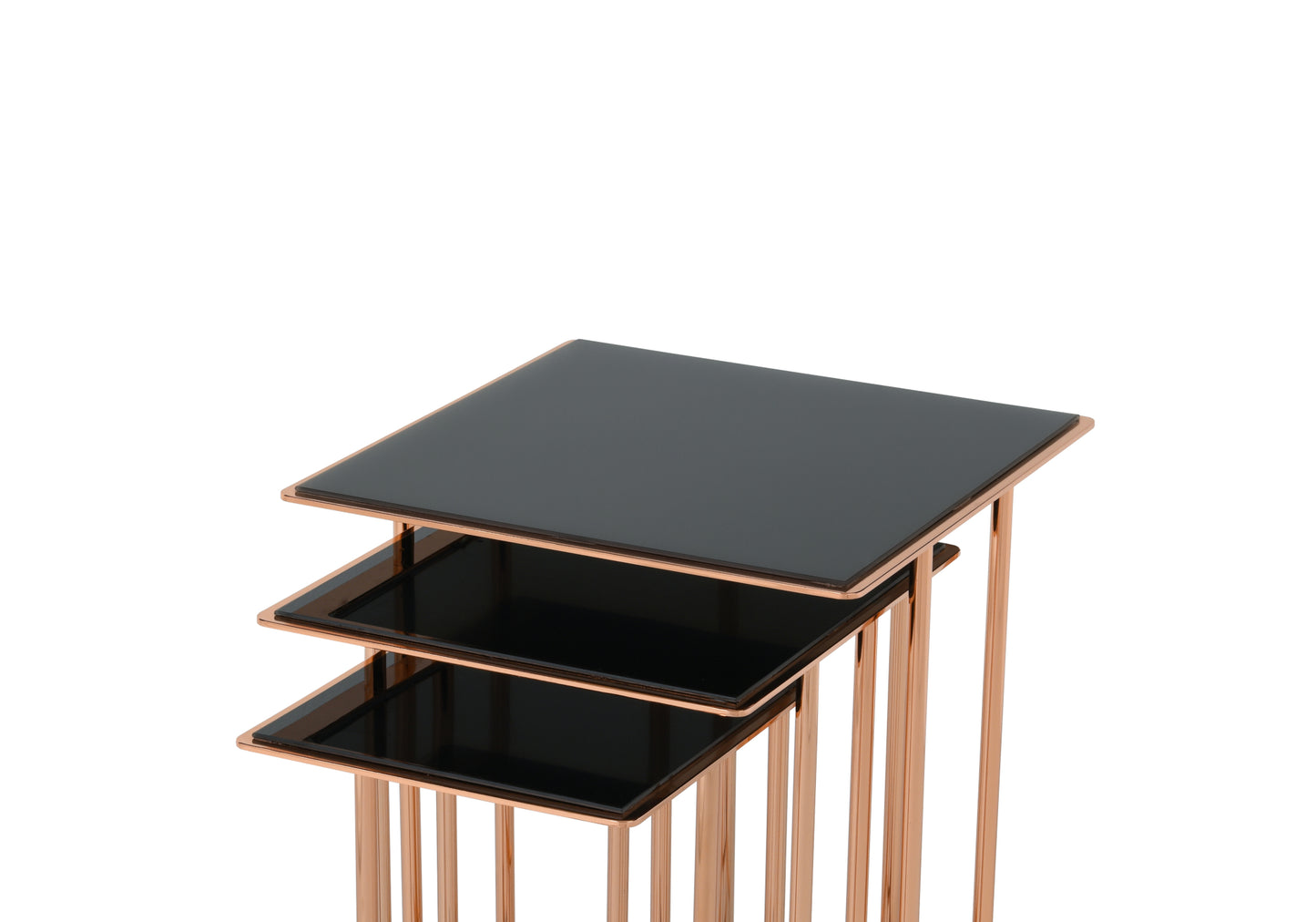 Table Gigogne Carrée Bronze Noir LEON