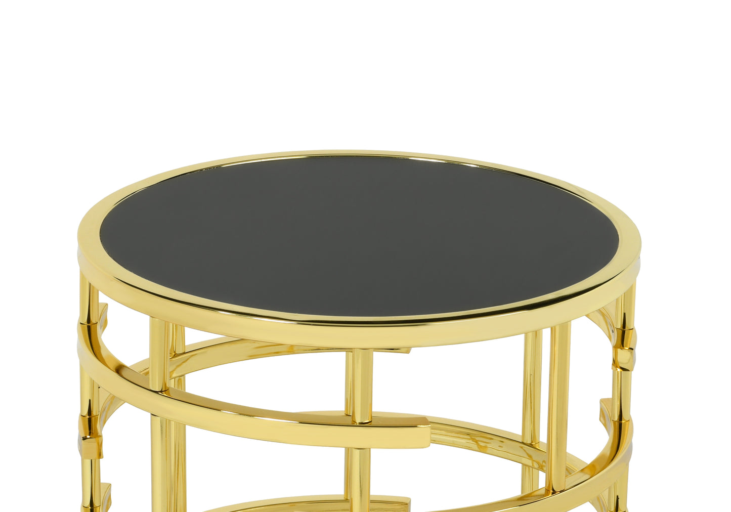 Table gigogne ronde noire ROYAL