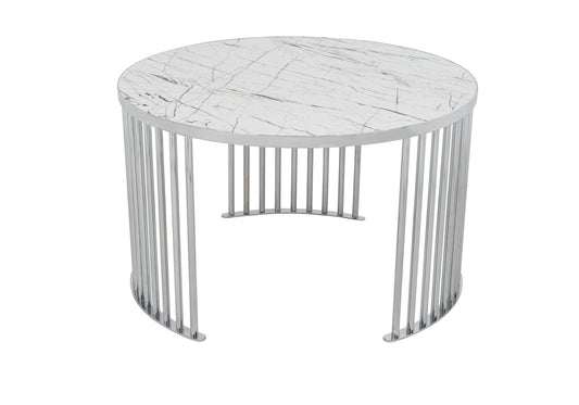 Table basse ronde veinées blanches BAHAMA