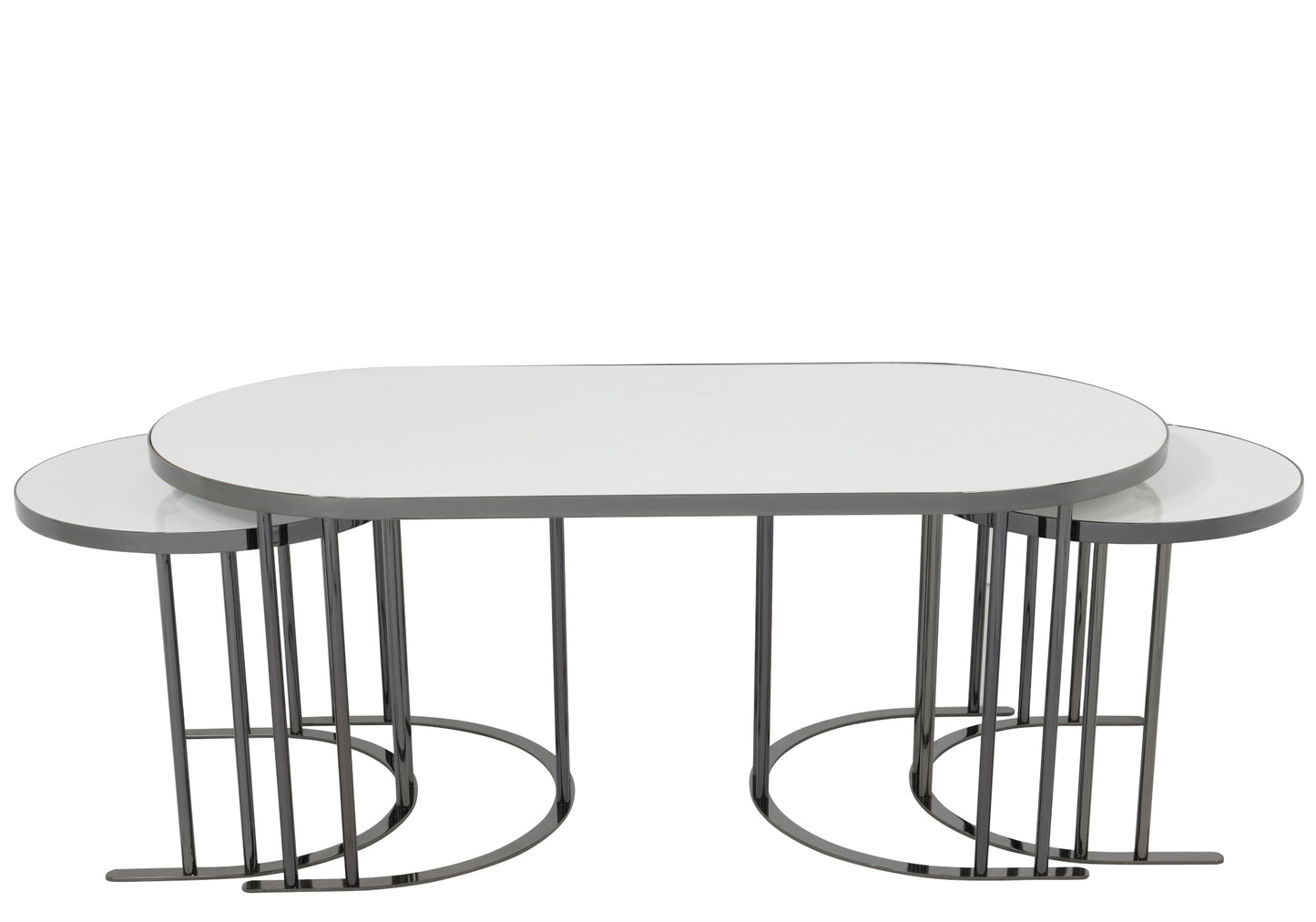 Table Basse Ovale Blanc Perle 2 + 1 OSLO