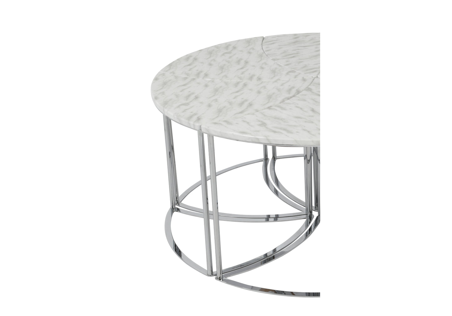 S/ Table Basse Hexagonale Marbre Blanc DOMINO