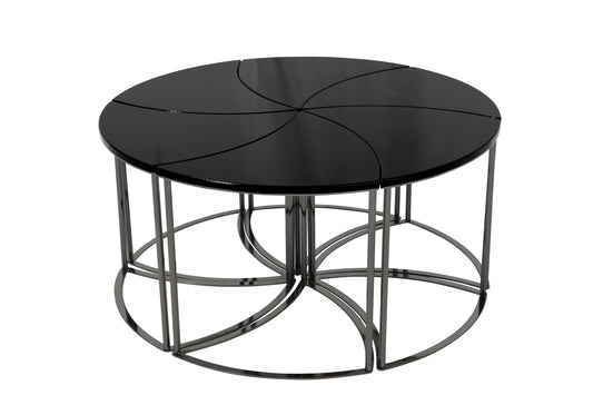 S/ Table Basse Hexagonale Noir DOMINO