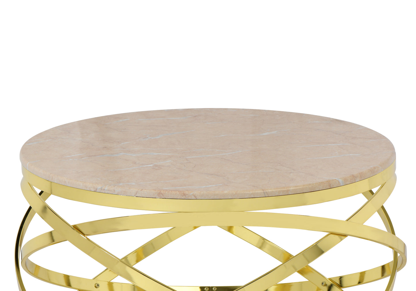 Table basse moderne en marbre crème PERA