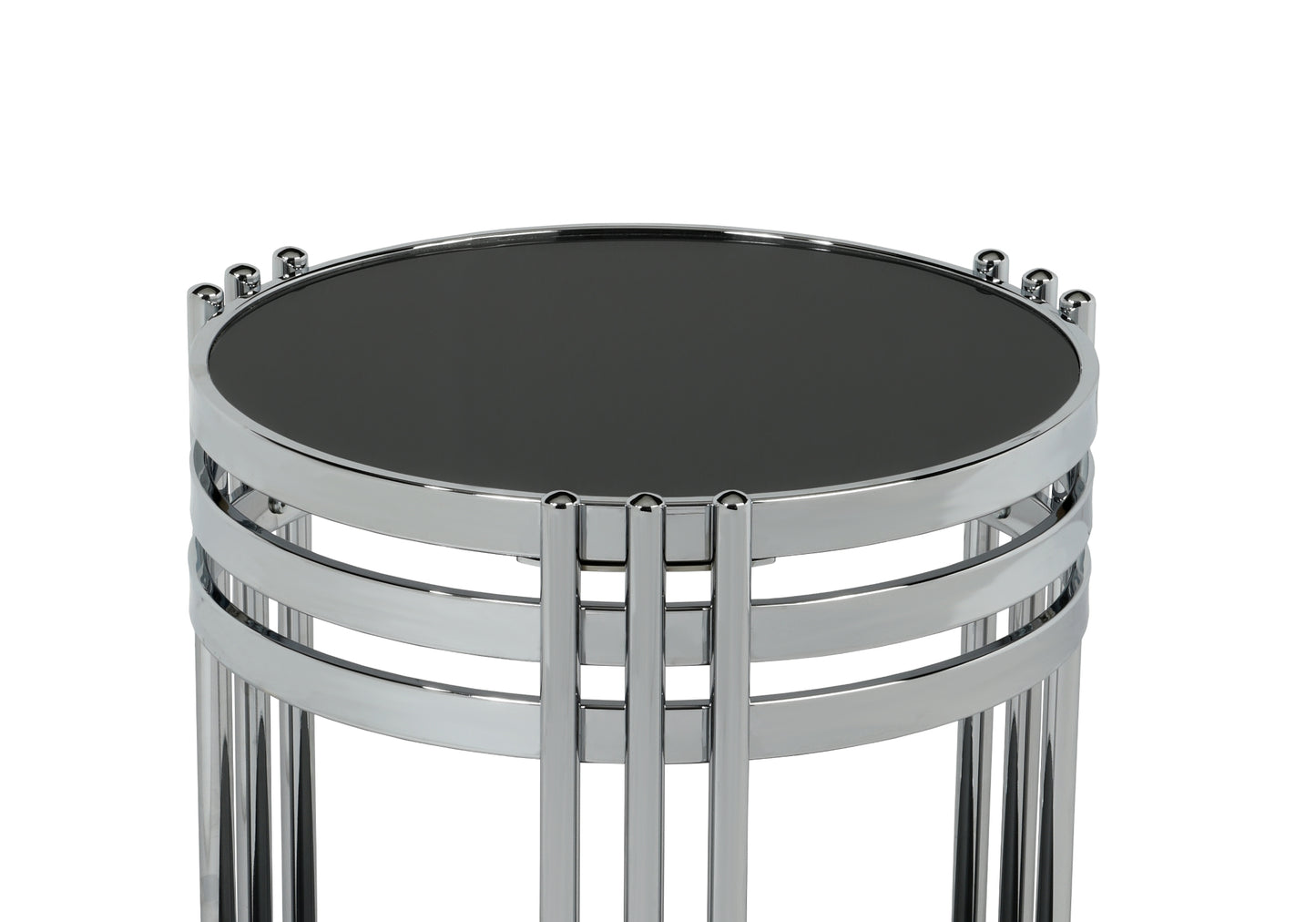 Table gigogne ronde noire ZEUS