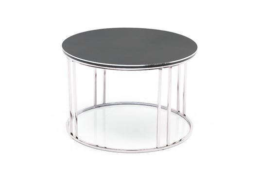 Table basse ronde noir argent BOMONTİ