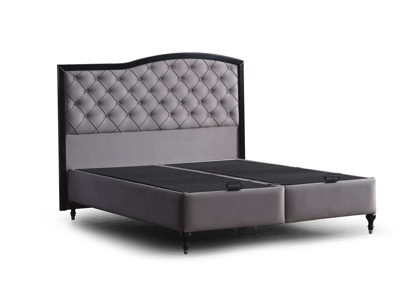 Sommier tête de lit matelas orthopédique complet gris FANCY