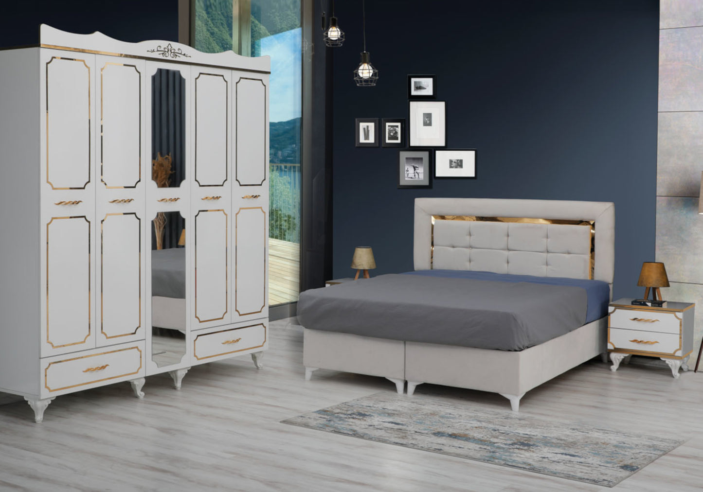 Ensemble de chambre moderne blanc KARACA